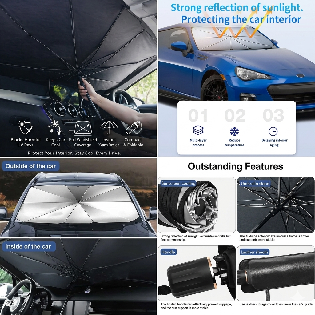 Car Windshield Sunshade Foldable Front Window Cover
